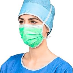 C-Cure® Disposable Tie On Face Mask with Nose Clip | 3 Ply Medical Face Mask with Meltblown filter Layer | ISO & CE Certified Disposable Safety Masks for Hospital Staff-1