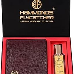 Gift for Men & Women Combo - Genuine Leather Wallet Giftset - Leather Wallet- Birthday Special & Unique Gift Ideas (Honey Oud, Brown)-picture-33