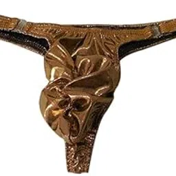 myaddiction Men's Thong Bling G-String Pouch Briefs Buckle Clubwear T-Back Gold-picture-6