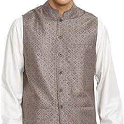 Men Collar Viscose Silk Printed Nehru Jacket Chinese-picture-35