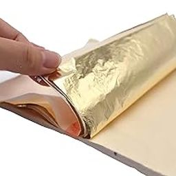 UGLS 50 Metallic #2.5 Gold Leaf Foil Sheets for Gilding, Home Decoration, Art and Crafts, Painting Arts Crafts Nails and DIYS-image-93