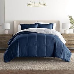 NIVGROW Down Alternative Reversible Ultra Soft Comforter - All Season Soft Quilted King Size Bed Comforter with Ultrasoft Microfiber - Winter Summer Warm Fluffy 274 * 239 (CMS) (Blue)-image-21