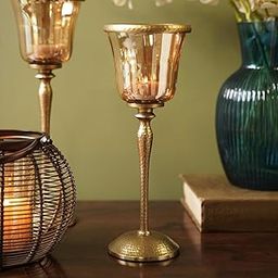 Pure Home + Living Amber & Gold Votive Candle Holder with Hammered Base - Small-image-15