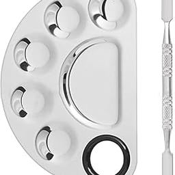 Mixing Makeup Palette with Spatula Tool, 5-Well Stainless Steel Cosmetic Palette, Nail Art Eye Shadow Lipsticks Mixing Makeup Tools-52