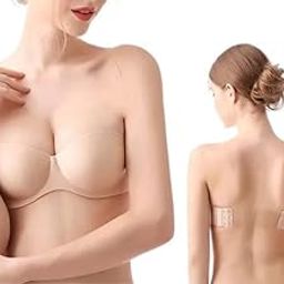 Women's & Girl's Strapless Multiway T-Shirt Bra Push Up Padded Tube Bra Fully Seamless with Underwire Support Comes with Both Normal and trasparent Straps-27