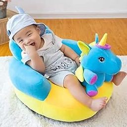 Vedartah Plush Baby Sofa Seat For Kids, 0-2Years - Dragon- Blue-image-48