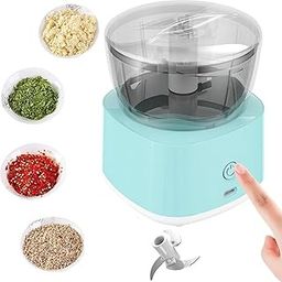 gelofler Electric Mini Garlic Chopper, Portable Food Chopper, USB Charging, 300ml Mini Garlic Cutter Masher, Wireless Processor for Garlic/Beef/Onion/Chili/Nut/Baby Food Supplement, Plastic-3