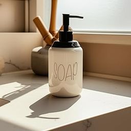 Decor & More Modern Ceramic Soap Dispenser | 500ml Liquid Handwash Dispenser White with Removable Pump | Handwash Bottle for Kitchen & Bathroom | Bathroom Soap Dispensers-image-10
