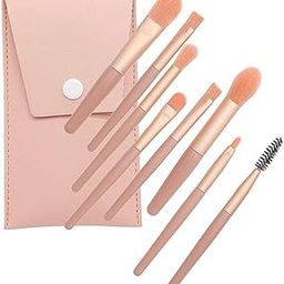 MF® Makeup Brush Set 8PCS Mini With Storage, Premium Synthetic Bristle Professional Face And Eye Makeup Brushes (Dark_peach)-22