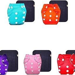 Dumbledo Lite Cloth Diaper with Gray Insert (Pack of 5) | Snug Fit | 6-Layer Absorbent Pad | Adjustable Snaps | Worry-Free Diapering | 3 Months – 2 Years | Unisex Baby-picture-9