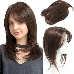 Women’s Brown Hair Toppers for Thinning Hair 3 Clip in 18-Inch Hair Pieces Hair Extensions for Women-29