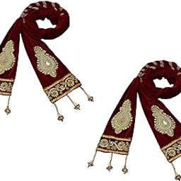 Zari Work Velvet Men Sherwani Dupatta, 2.5 mtr, (Pack of 2)-picture-55