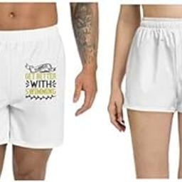 Unisex Regular fit 'Swimming | Things get Better with Swimming' Polyester Shorts [Size S/28In to XL/40In]-image-3