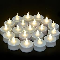 VETOUR Battery Operated Tea Lights Candles: 50 pcs Flameless Tea Light Realistic Flickering Led Tealights Candles with Warm White Light for Christmas Wedding Decorations-image-42