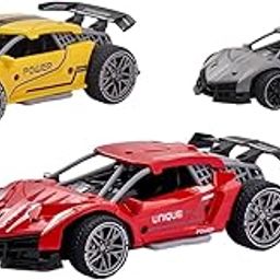 CANDIKRAFT Alloy Die-Cast Car Toy Metal Model Sport Pull Back Electronic Racing with Light and Music Vehicles Toys for Kids Gift for Boys and Girls Yellow-image-56