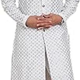 Men's Sequin Chikankari Front Open Kurta With Pyjamas-picture-40