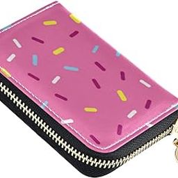Donut Glaze RFID Credit Card Wallet, Microfiber Leather Zipper Card Case Holder for Women-picture-26