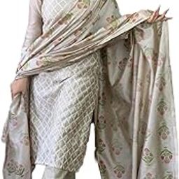 Women's Cotton Blend Embroidered Straight Kurta with Pant & Dupatta (MYSURU-Nw-GS)-image-15