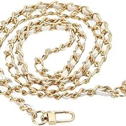 CALANDIS™ Purse Chain Strap with Buckle Shoulder Strap for Shoulder Bag Wallet Handbag Gold Chain White | Handbag Accessories | Womens Handbags & Bags-image-3