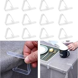 Fapiwen 12pcs Table Cloth Clips, Transparent Plastic Windproof Table Cover Holder Clamp, Tablecloth Clips for Outdoor Tables, Clear Table Clip Ideal for Home Picnic Party Restaurant-picture-10