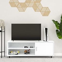 Nilkamal Cora Engineered Wood TV Entertainment Unit with 2 Shelves (Finish Color - Oak White)-image-7