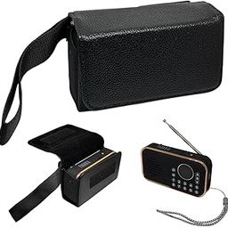 ZAOMA Premium Case/Carrying Compact Size Mini Travel Protective Pouch Compatible for Pagaria WALKIE 5 Watts Pocket FM Radio with Bluetooth, Tf Card/USB Speaker (PAGWALKIE_DUSBLK)-22