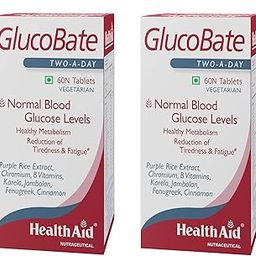 HealthAid GlucoBate Tablets | Support Normal Blood Glucose Level |Helps in Reduction Of Tiredness and Fatigue | With 11 Herbs & Essential Vitamins, Minerals | 120 Vegetarian Tablets-47