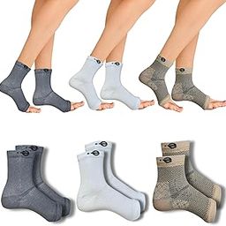Ecosync Open Toe Bamboo Cotton Neuropathy Compression Socks – Moisture-Wicking, Pain Relief for Diabetic & Neuropathy, Soft, Breathable, Unisex, Eco-Friendly – Combo Pack of 3 (Grey + White + Beige)-picture-27