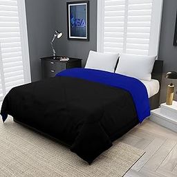 KEA Microfibre Reversible Double Bed King Size Comforter/Duvet for All Weather(Blue & Black, 250 GSM)|Comforter Double-0