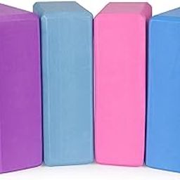 Vaximel Blocks 4 Pack High Density Brick Foam Blocks to Improve Strength, Flexibility and Balance, Light Weight and Non-Slip Surface for, Meditation (Multicolour)-image-92