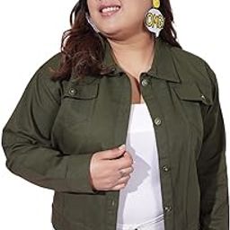 Plus Size Twill Denim Women Regular Jacket-image-20