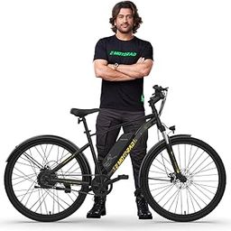 E MOTORAD - RIDE THE ELECTRIC REVOLUTION Legend 07 MSD Edition|27.5 inch, Single Speed Unisex Electric Cycle, Frame (Black), Front, 18 Inch-31