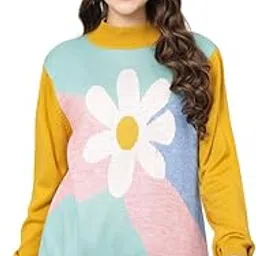 the dry state Womens Full Sleeves Round Neck Acrylic Colourblock Pullover Sweater-picture-30