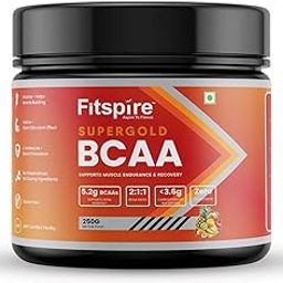 Fitspire Super Gold BCAA For Men & Women | 5.2 Gram BCAAs | Zero Added Sugar, Supports Muscle Endurance & Recovery | Mix Fruit Punch - 250g |-image-8