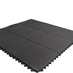 Marc Natural Rubber Gym Flooring Mat Heavy Duty Workout Puzzle Home Gym Or Facility Interlocking Mat 15 mm Thick and 3 x 3 feet Tiles-22