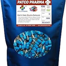 Patco Pharma - Size 3 Blue/CT Empty Gelatin Pill Capsule (Pack of 1000)-27