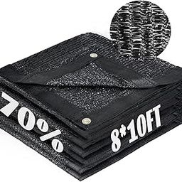 Cool Area 70% Sun Shade Cloth Mesh Tarp with Grommets for Plant Cover 8ft x10ft Patio Canopy Garden Pergola Greenhouse Car Barn Kennel Black-image-13