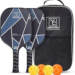 YC DGYCASI Pickleball Paddles Set of 2, USAPA Approved Carbon Fiber Surface Set, Lightweight Pickle Ball Rackets 2 Pack, 2 Outdoor Pickleball, 2 Indoor, 1 Pickleball Bag-16