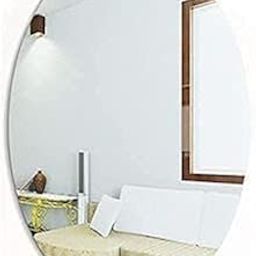 Kerguelen Glass Oval Vanity Mirror Self Adhesive Acrylic Mirror Wall Sticker Flexible Frameless Plastic Mirror Home Decorative Wall Mounted Mirror for Bathroom Living Room Entryway-image-28