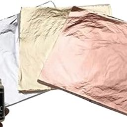 Mini Gold Leaf Sheets, 300 Sheets of Gilding Foil and 100ml Pack of Gilding Glue, 8 by 8.cm Warq for Gilding, Resin Art, Maysur Paintings, Arts Crafts, Nail Deco, Furniture, DIY Projects.-image-0
