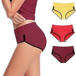 Womens Breathable 100% Hipser Regular & Plus Size Underwear | Cotton Brief | High Waist Full Coverage Tummy Controller | High Rise Underpants Womens Panties - (Pack of 3)-image-81