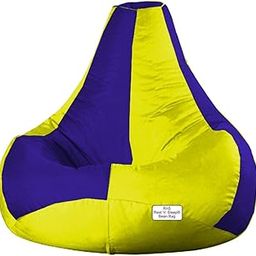 RnS Rest 'n' Sleep - Teardrop Bean Bag Cover Only for Living Room, Bed Room for Relaxing (Royal Blue/Yellow, XXXL)-image-62