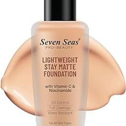 Seven Seas CC Cream Matte Foundation Oil Control Super Coverage Smooth Application SPF-25 Waterproof Full Coverage Long Lasting - Light Oil Free Face Makeup (Natural)-image-24