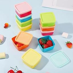 MaruHub Mini Food Storage Containers with Lids – Set of 8 Colorful Small Plastic Freezer Safe Containers for Sauces, Dips, Spices, Snacks – Stackable, Reusable, Leak-Proof Bento Box Jars-7