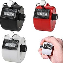 Tally Counter, 3 Pcs 4-Digit Counting Machine, Tally Counter Finger Ring, Multipurpose Clicker for Counting, Knitting, Golf, and Lap Tracking (White, Red & Black)-29