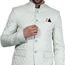 Banarasi Rayon Cotton Silver Bandhgala-image-23
