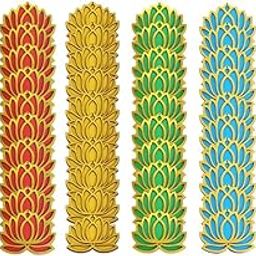 Gift Jaipur Multicolor Lotus 4 Inch Set of 60 Wooden Cutout DIY Rangoli Kit | Decorations for Diwali, Dusshera Wedding Rangoli, Pooja, Decorations, Festival Gift-image-61