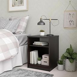 WUDANG Mainstays Classic Nightstand with Open Shelf and Bottom Cubby – Engineered Wood End Table with Espresso Finish, Compact Bedside Storage Table for Bedroom or Living Room - Wenge-image-35
