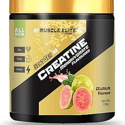 Muscle Elite Fitness Creatine Monohydrate Powder | Supplement For Lean Muscle Growth | Creatine Powder for Workout | New Generation Gym Supplement for Men & Women [50 Servings, Guava] Free Shaker-image-5