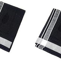 Men's Cotton Black Colour Lungi/Kavasu/Mundu/Dhoti/Sarong (Free size) Set of 2-image-5